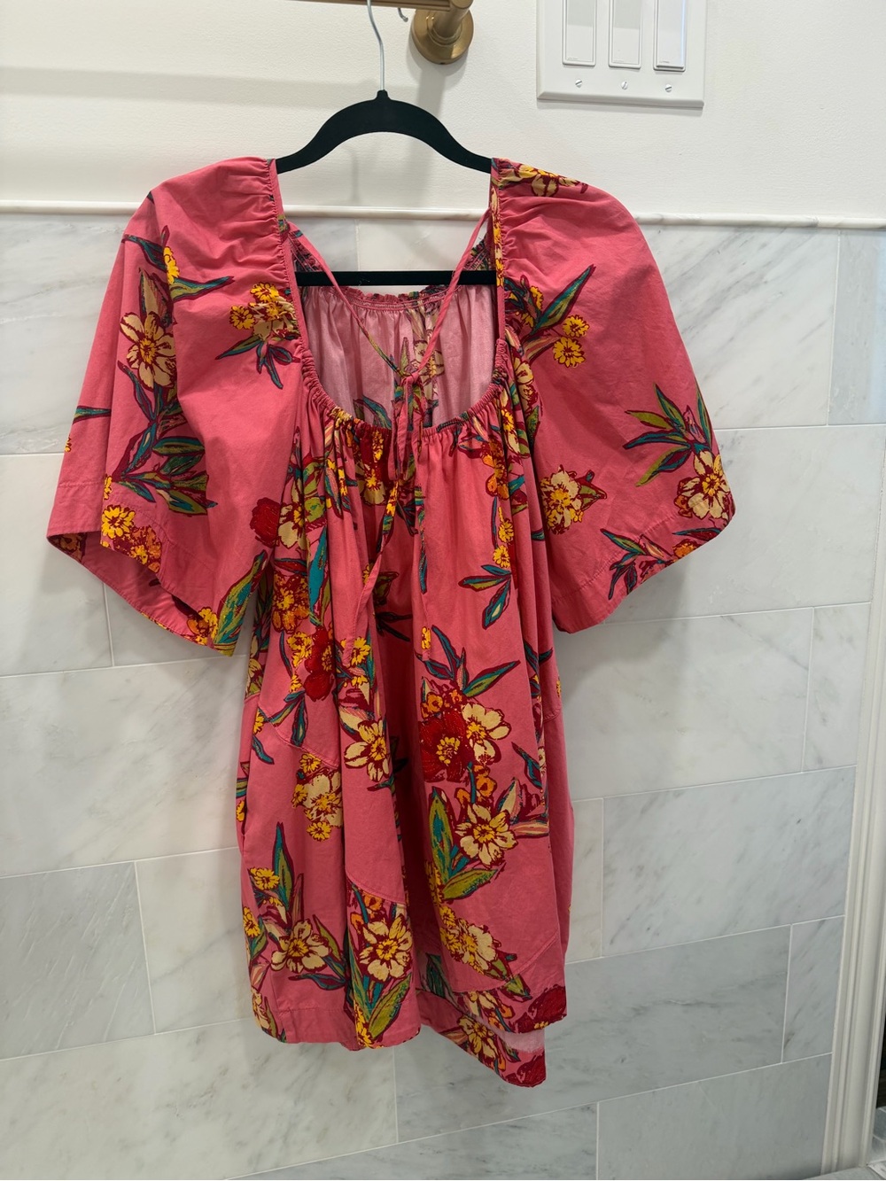 Free People Pink Floral Off-Shoulder Mini Dress - Picture 2 of 3